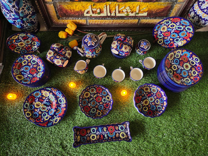 Ceramic Customized Dinner Set Handmade | 12 Person Servings | J Design | Total 56 pcs