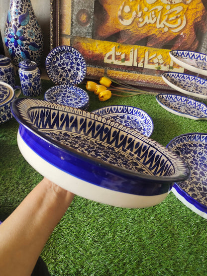 Ceramic Handmade Gauri Fruit Bowl | Large Size 15 inch | Deep 3 inch