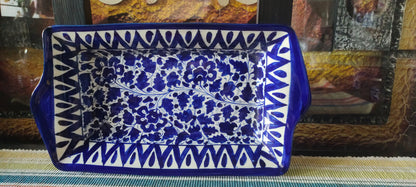 Ceramic Handmade Serving Deep Dish Platter Serina Design | Size 13 *8 inch