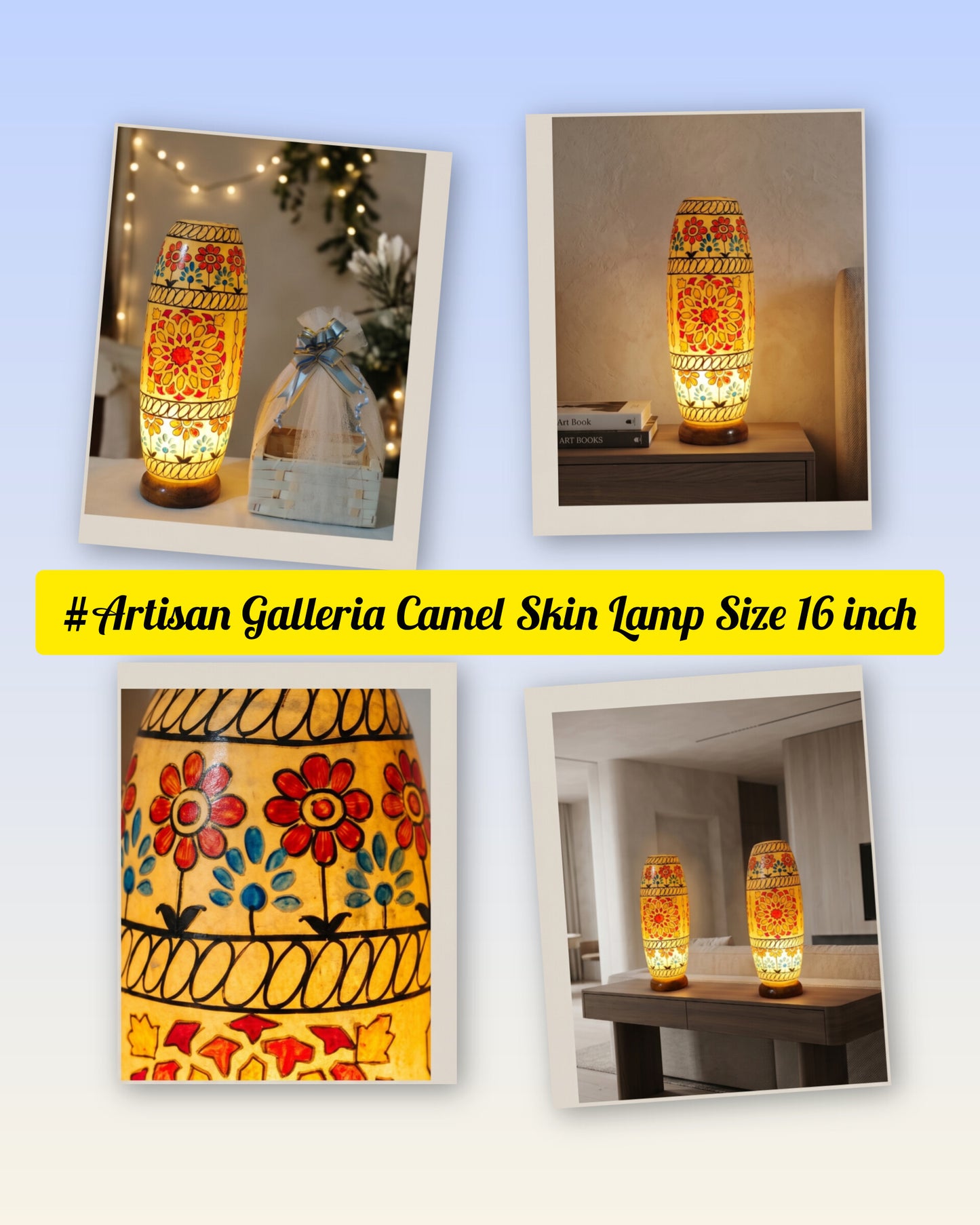 Customized Camel Skin Lamp Pair  |Size 16 inch🎁🛒