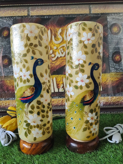 Handmade Camel Skin Lamp Peacock | Size 16 inch