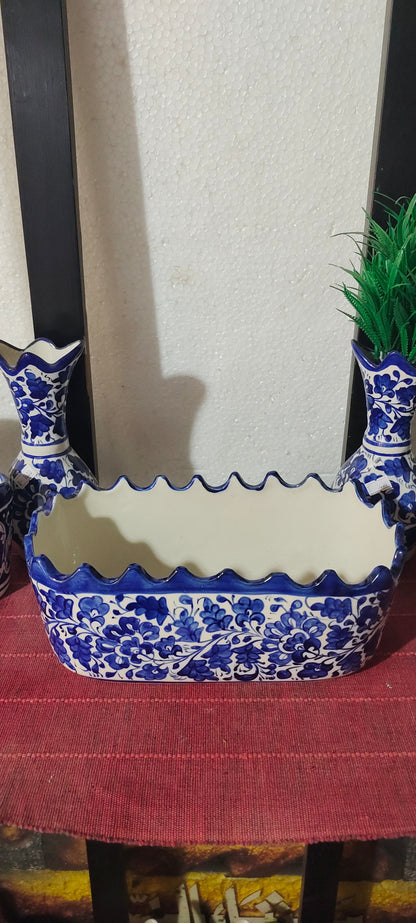 Ceramic Handmade NS Serving Bowl Blue Pottery |