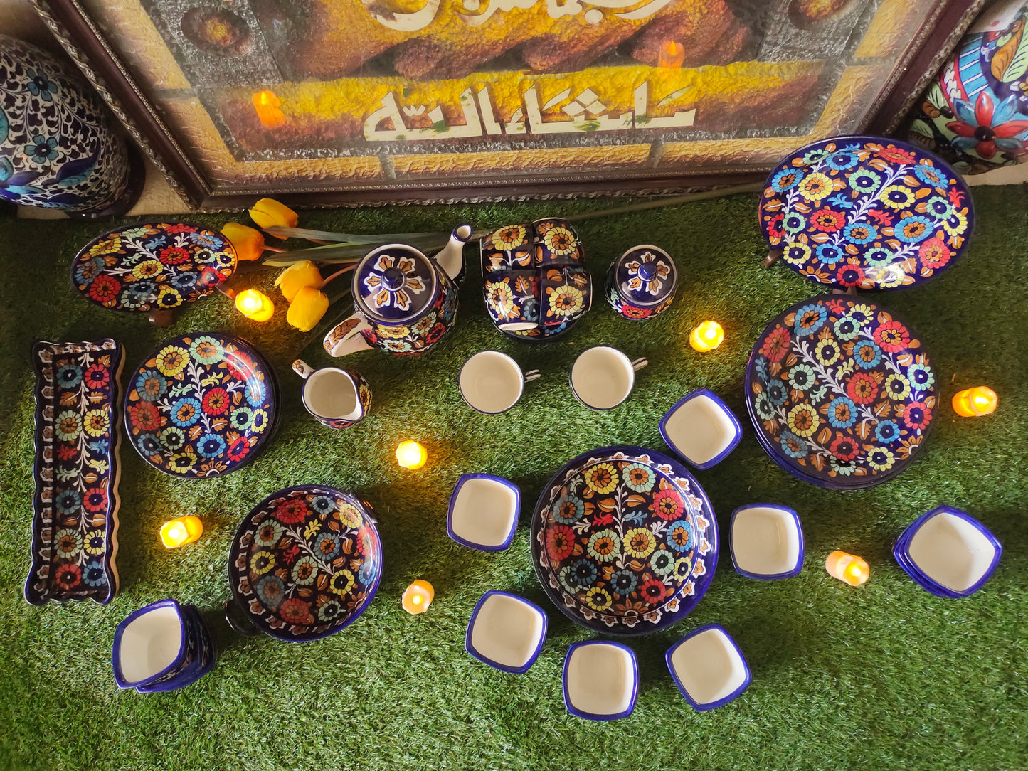 Ceramic Handmade Customized Dinner Set Complete J Design [Qty 49 pcs]