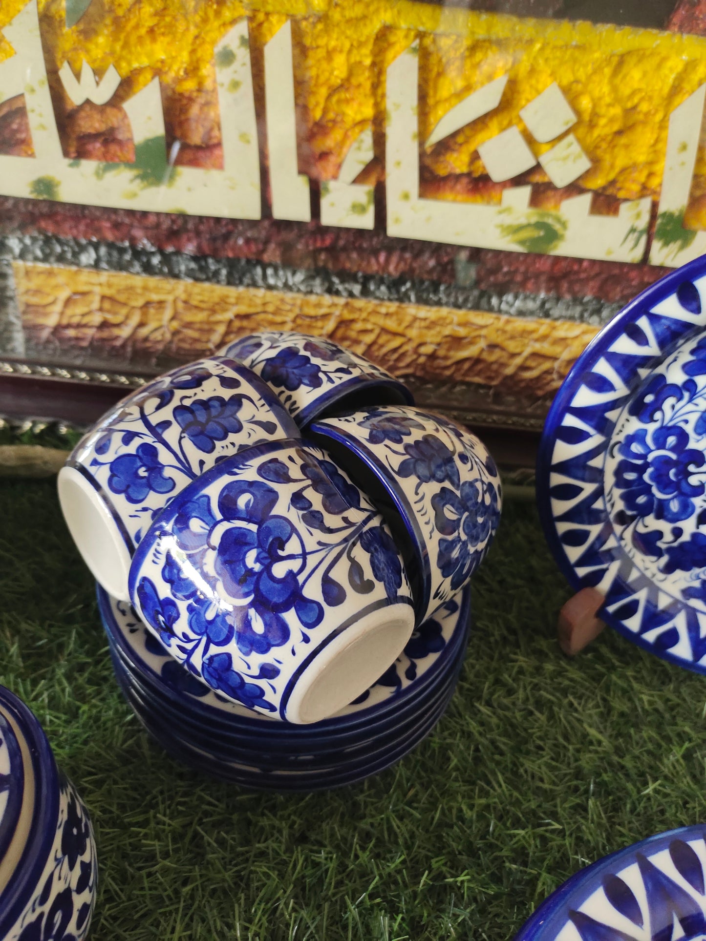 Ceramic Handmade Tea Set with Snack Plates | Quantity 21 Pcs | Serena Design | Nashta Set