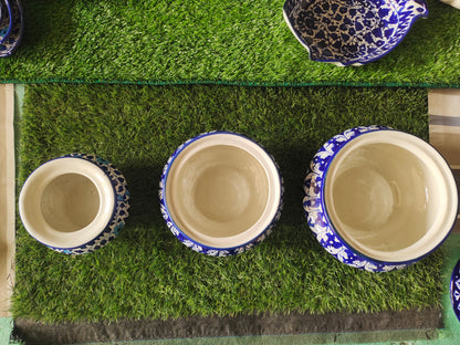 Ceramic Handmade Handies & Pots with Cover | Medium Size 7 inch