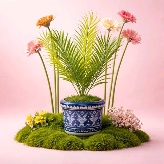 Ceramic Handmade Blue Pottery Elegant  Planter Gift🎁