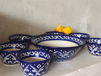Ceramic Handmade Dessert Bowls Set | Sweet Bowls Set | 7 Pcs set