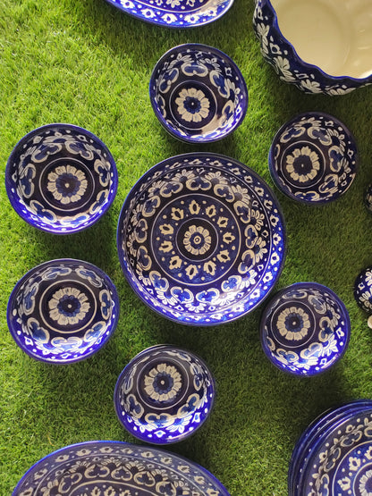 Ceramic Handmade Dinner Set |6 Men Set | Qty 49 pcs | Khaadi Blue Design