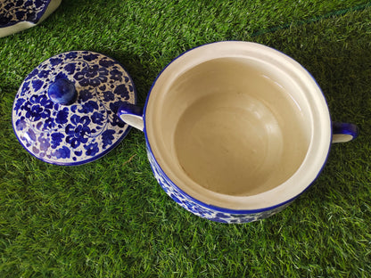 Ceramic Handmade Salan Donga Handle with Lid Cover | Large Size 9 inch