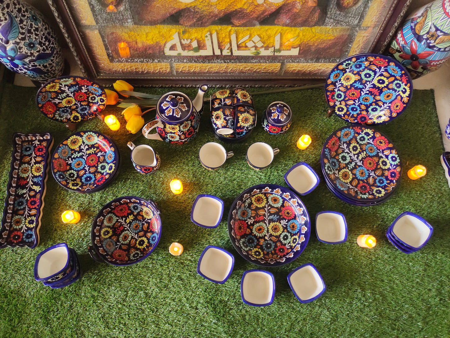 Ceramic Handmade Customized Dinner Set Complete J Design [Qty 49 pcs]