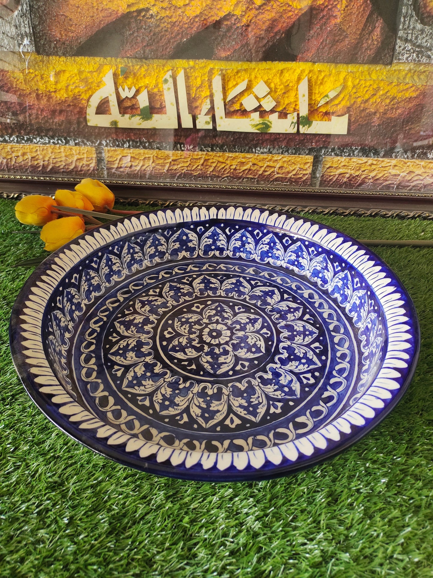 Ceramic Handmade Gauri Fruit Bowl | Large Size 15 inch | Deep 3 inch