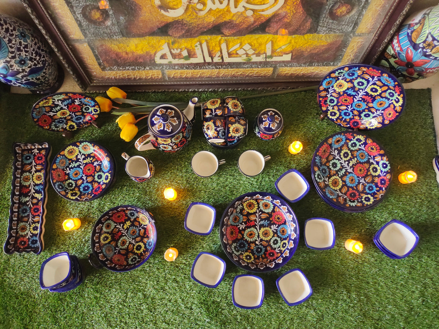 Ceramic Handmade Customized Dinner Set Complete J Design [Qty 49 pcs]