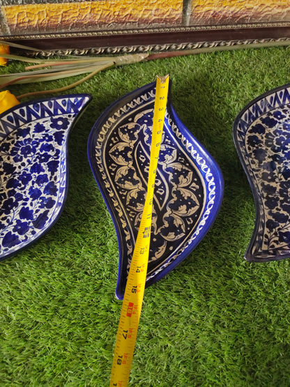 Ceramic Handmade Leaf Platter Dish | Size 16 inch