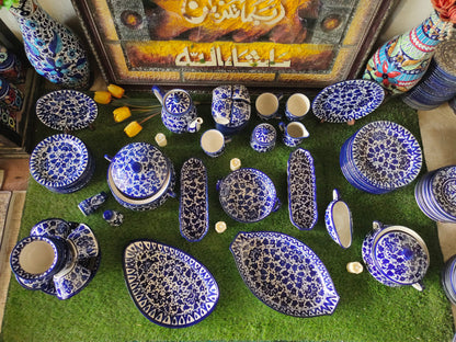 Ceramic Handmade Customized Dinner Set | 10 Men Set | Sareena Design | 65 Pcs
