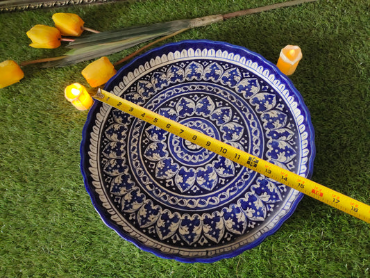 Ceramic Handmade Pizza Platter Large Dish | Size 15 inch