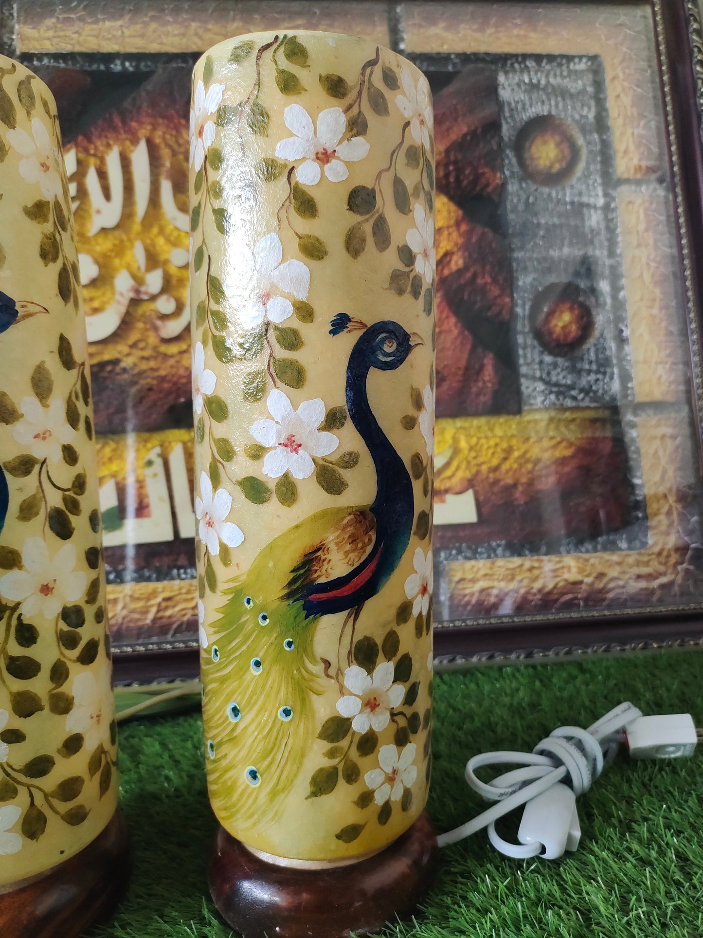 Handmade Camel Skin Lamp Peacock | Size 16 inch