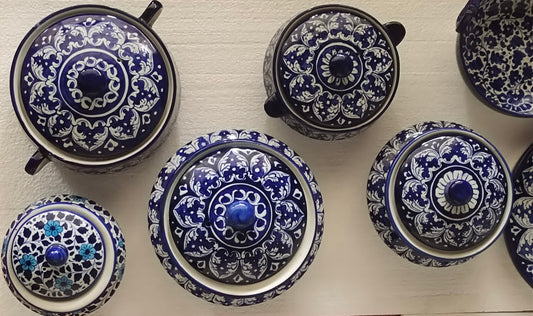Ceramic Handmade Handies & Pots with Cover - Large Size 8 inch