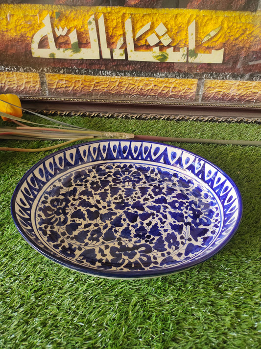 Ceramic Handmade Oval Rice Deep Platter | Size 13 inch