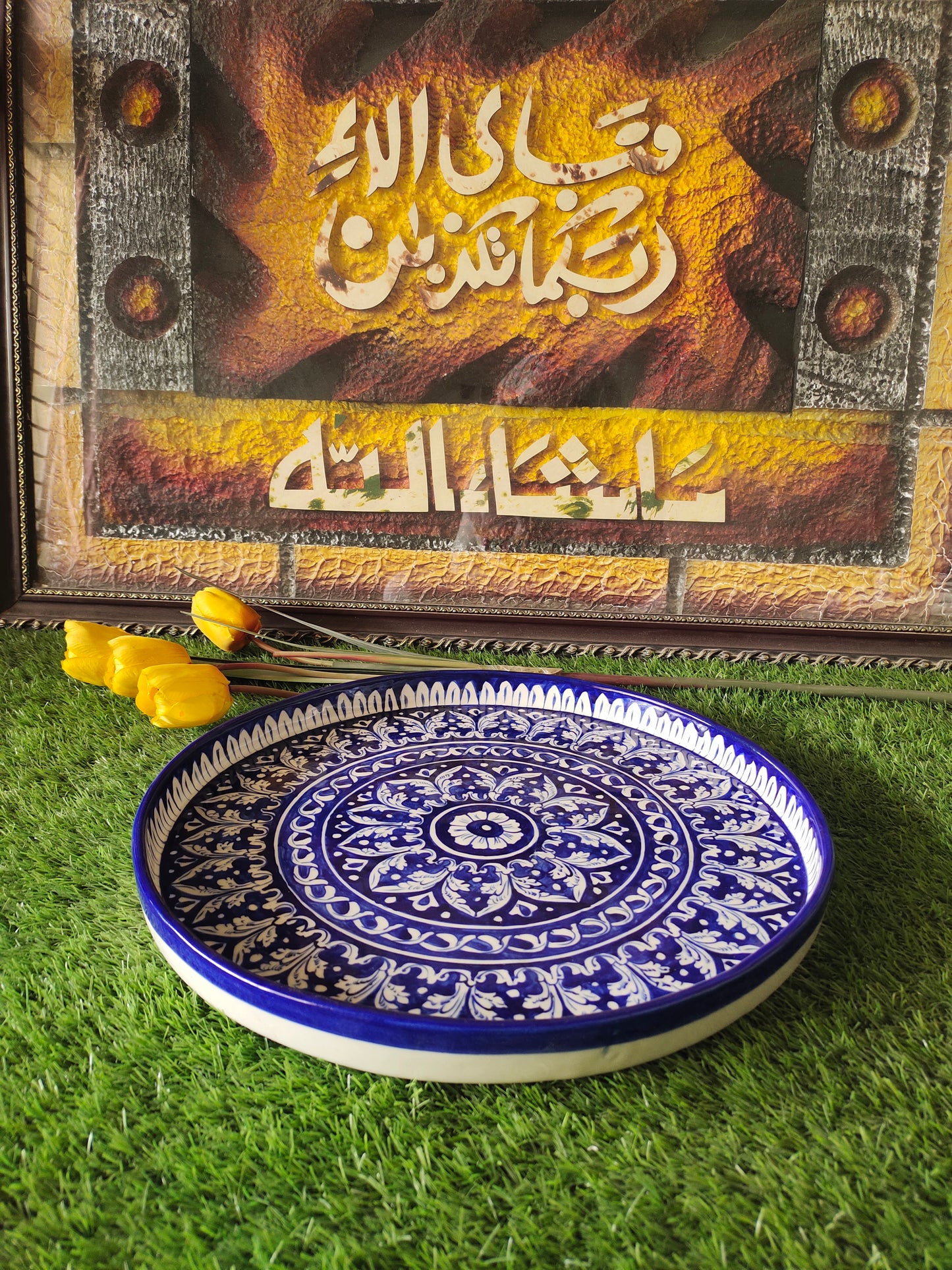 Ceramic Handmade Pizza Dish Platter | Size 15 inch