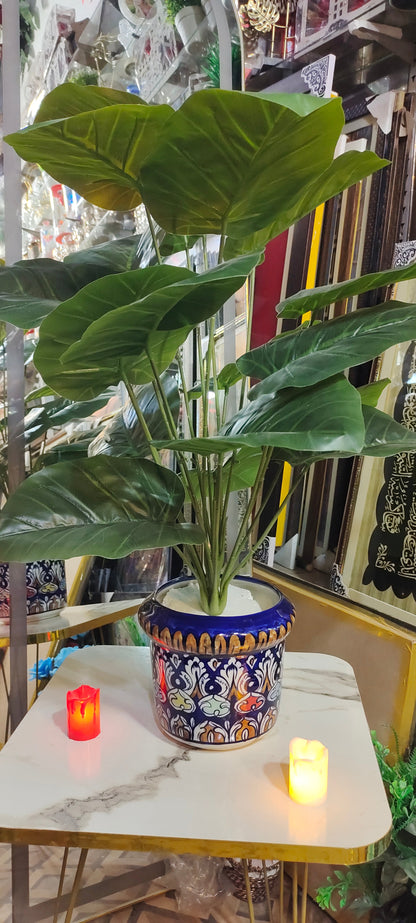 Ceramic Planter Blue Pottery Handmade |