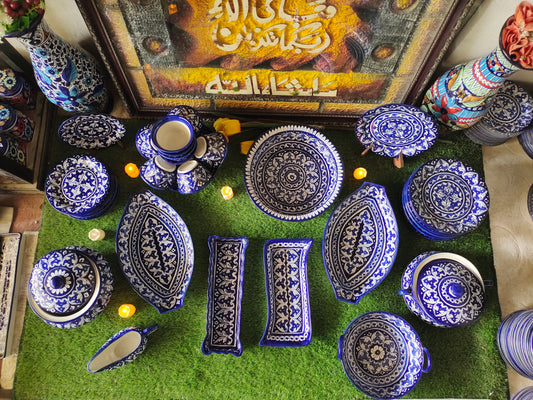 Ceramic Handmade Dinner Set | 10 Men Set | 40 Pcs | Ghauri Design