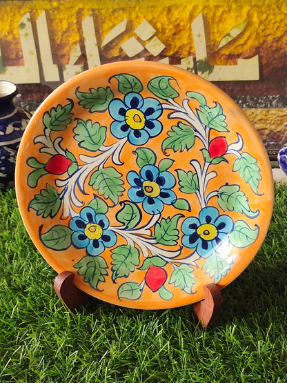 Handmade Ceramic Half Plate (Size 08 inch) | Wall Art | Wall Decor