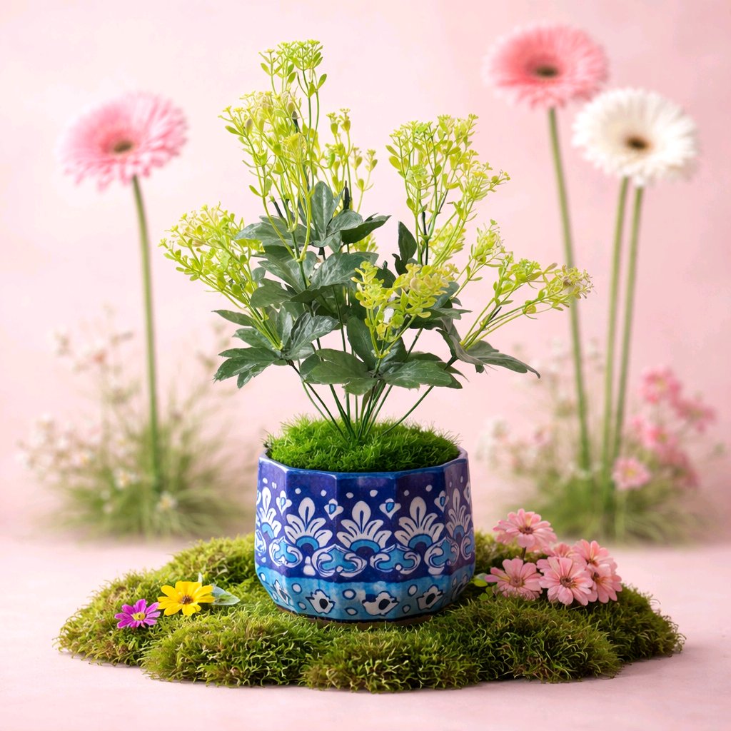 Ceramic Handmade Blue Pottery Elegant  Planter Gift🎁