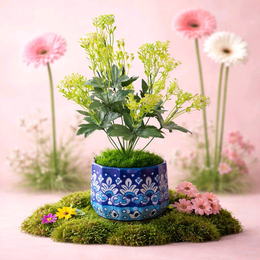 Ceramic Handmade Blue Pottery Elegant  Planter Gift🎁