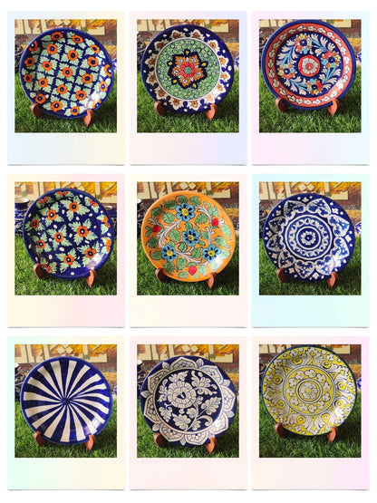Handmade Ceramic Half Plate (Size 08 inch) | Wall Art | Wall Decor