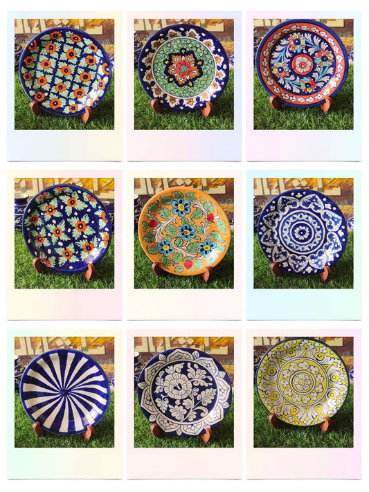 Handmade Ceramic Half Plate (Size 08 inch) | Wall Art | Wall Decor