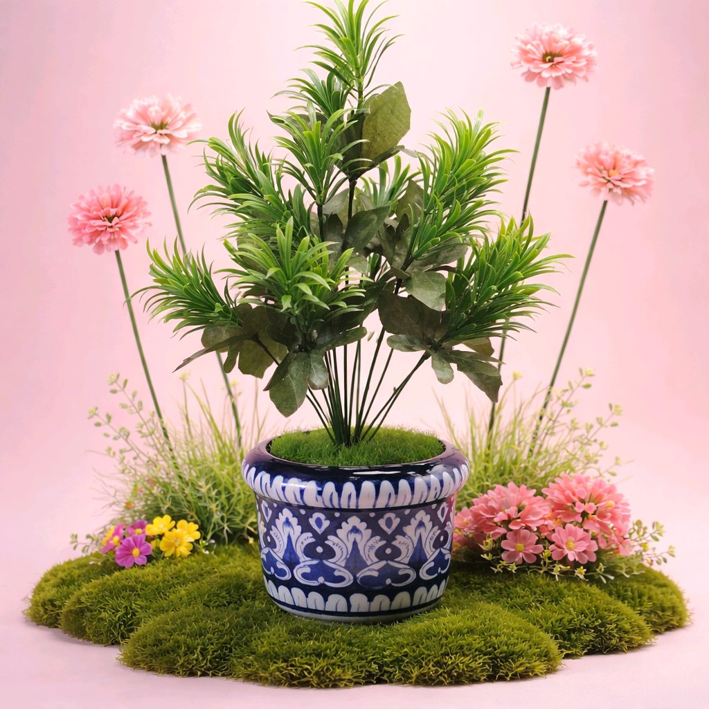 Ceramic Handmade Blue Pottery Elegant  Planter Gift🎁