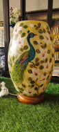 Handmade Camel Skin Lamp Peacock Pair | Size 16 inch
