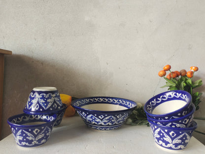 Ceramic Handmade Dessert Bowls Set | Sweet Bowls Set | 7 Pcs set