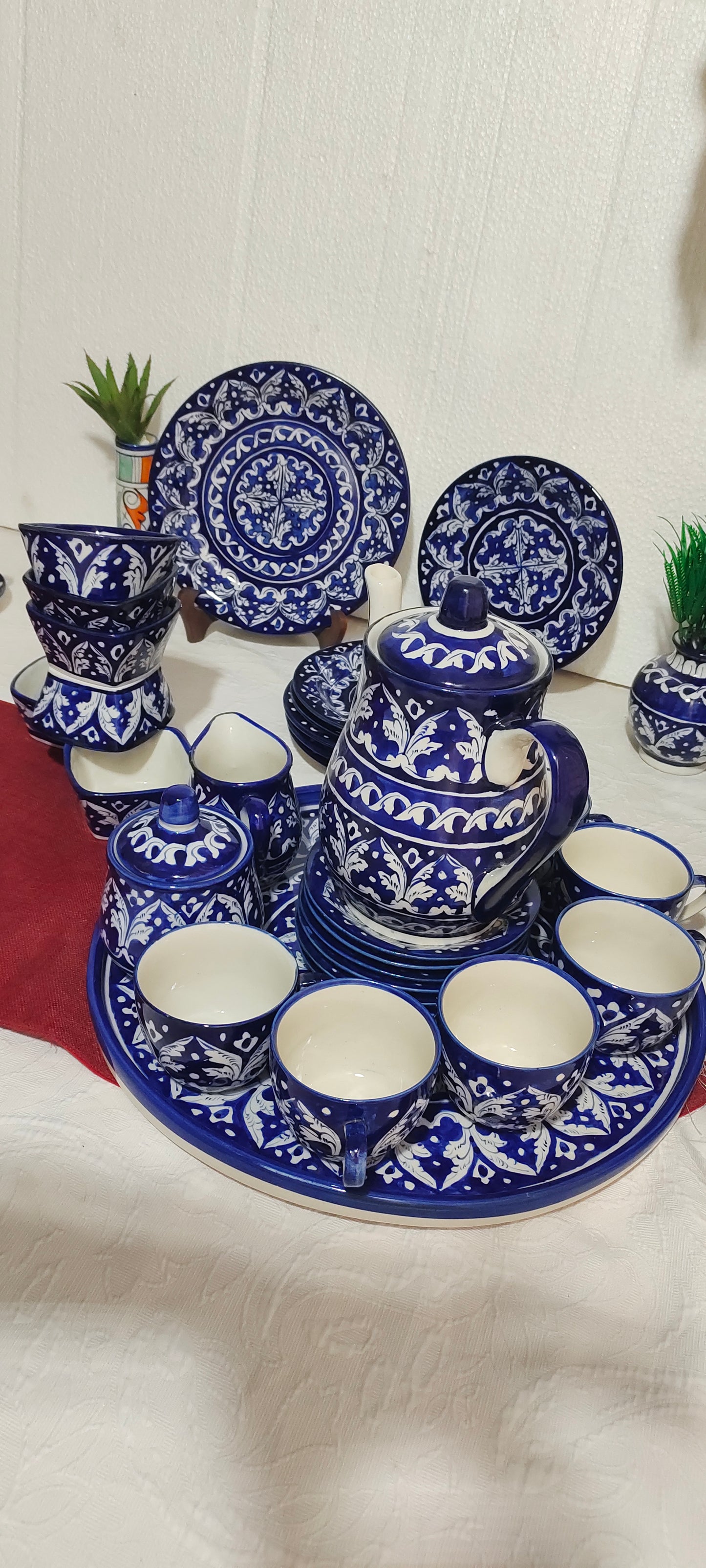 Ceramic Handmade Customized Pottery Breakfast set | Nashta Set | Ceramic Tea set | Side plates | Unique gift for coffee lover |purchase as a set