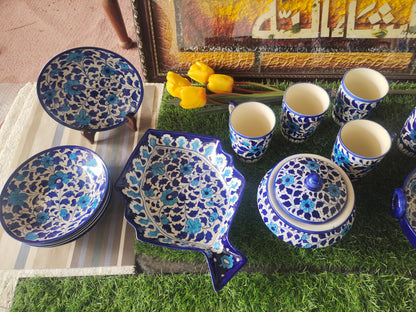 Ceramic Handmade Dinner Set | Multan Design | Quantity 21 Pcs | Bundle Deals