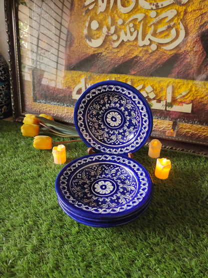 Ceramic Handmade Deep Plates | Size 09 inch | Design Ghauri