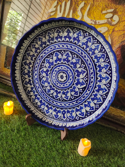 Ceramic Handmade Pizza Platter Large Dish | Size 15 inch