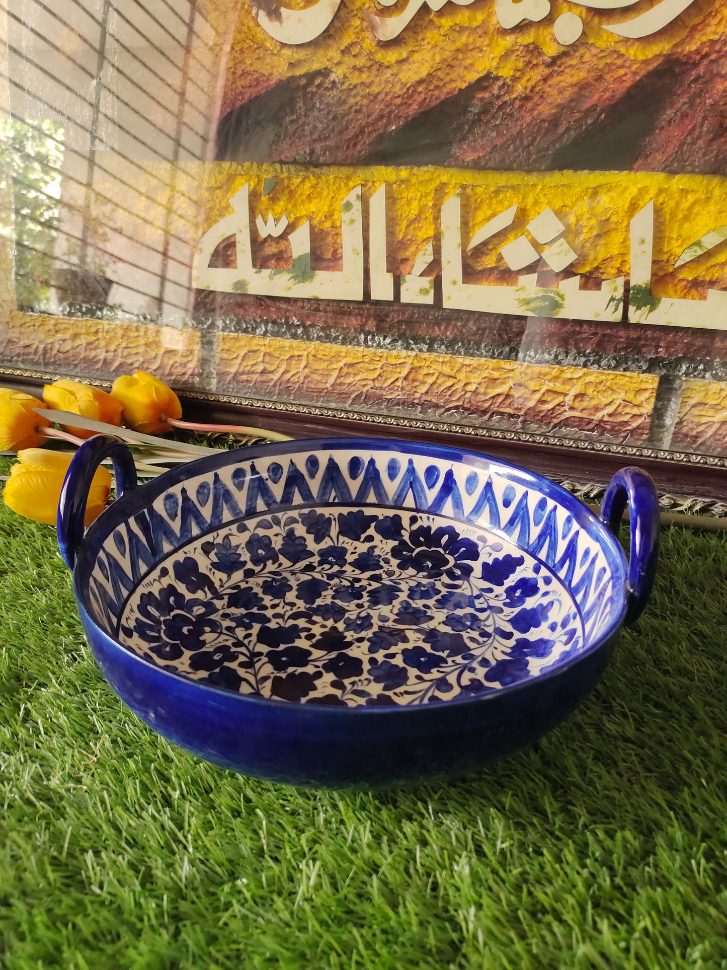 Ceramic Handmade Handle Karahi Serena | Size 10 inch
