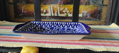 Ceramic Handmade Serving Deep Dish Platter Serina Design | Size 13 *8 inch