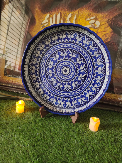 Ceramic Handmade Pizza Platter Large Dish | Size 15 inch