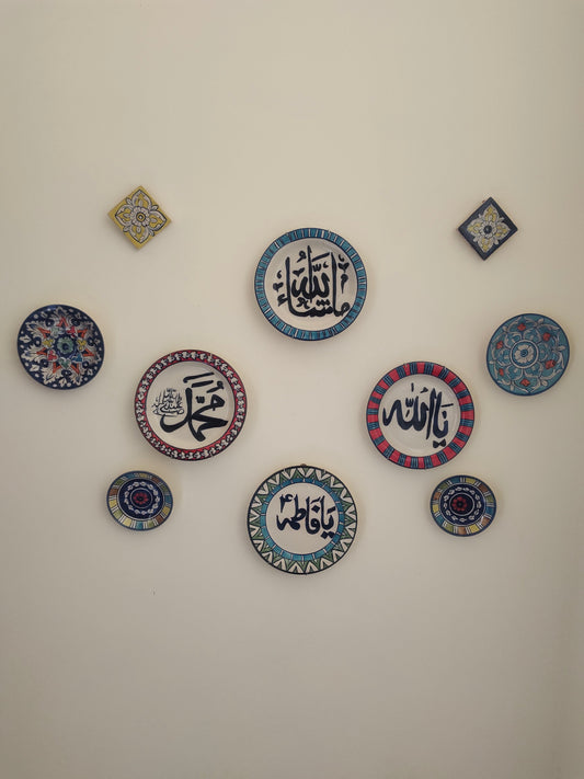 Ceramic Handmade Calligraphy Wall Hanging plates