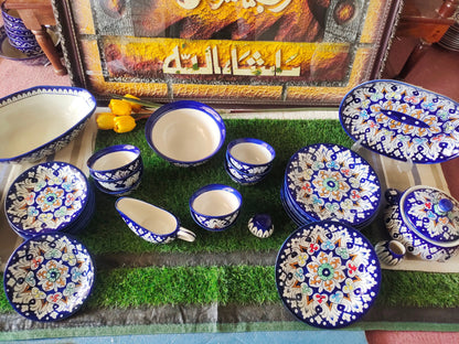 Handmade MULTI - 34 Pcs Dinner Set - Ceramic Porcelain Pakistan | Dinner Set for 8 Men Set | Dinnerware set | Dinner Service | Dinner Table | Dinnerware