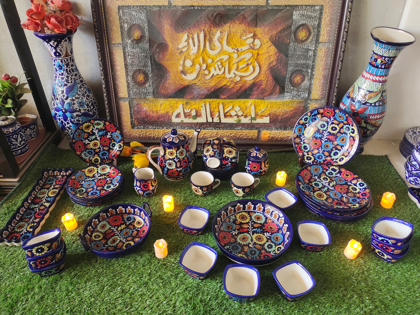 Ceramic Handmade Customized Dinner Set Complete J Design [Qty 49 pcs]