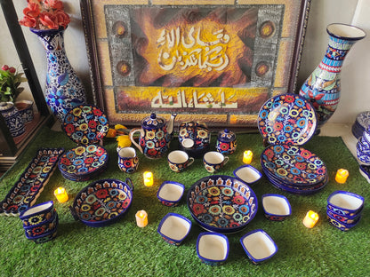 Ceramic Handmade Customized Dinner Set Complete J Design [Qty 49 pcs]