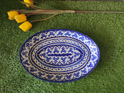 Ceramic Handmade Oval Rice Platter | Size Large 16 inch