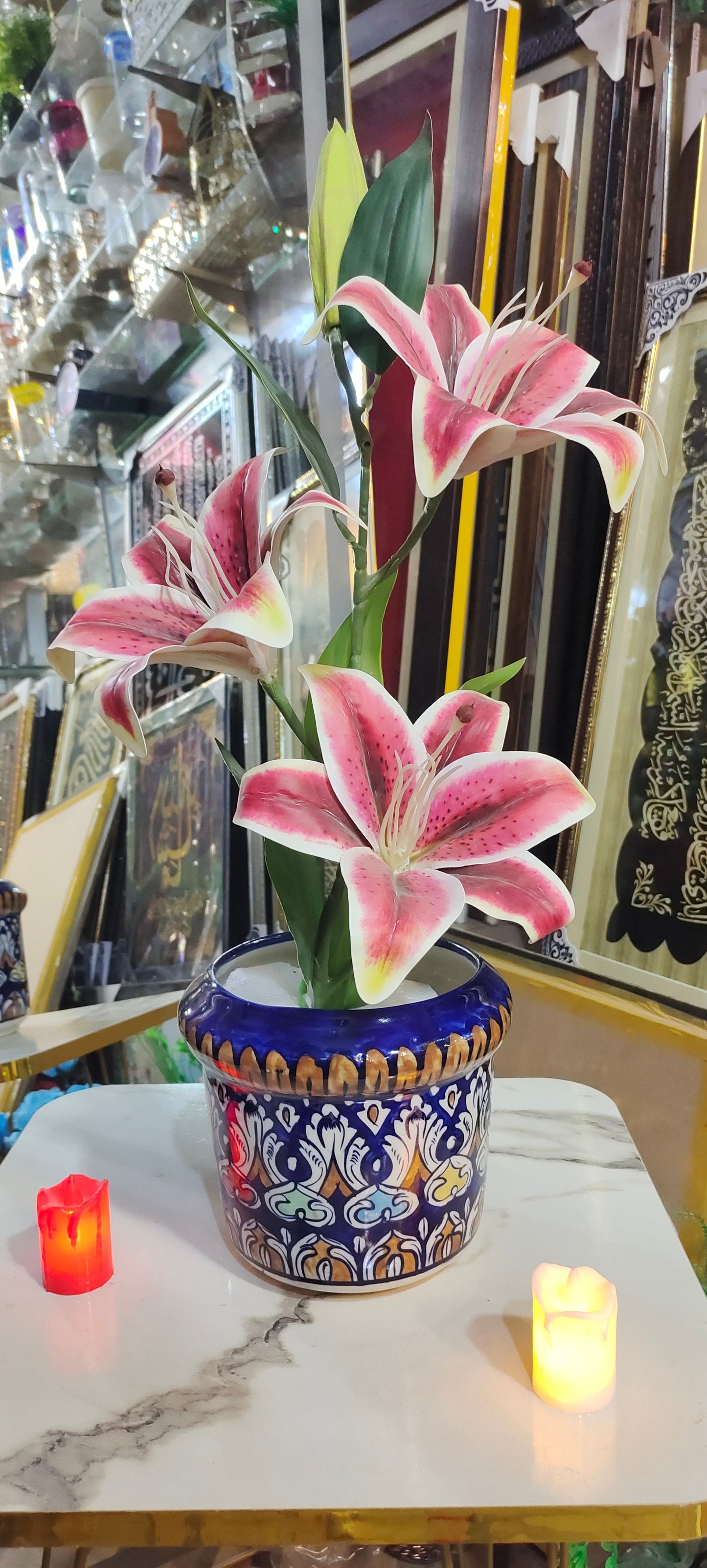 Ceramic Planter Blue Pottery Handmade |