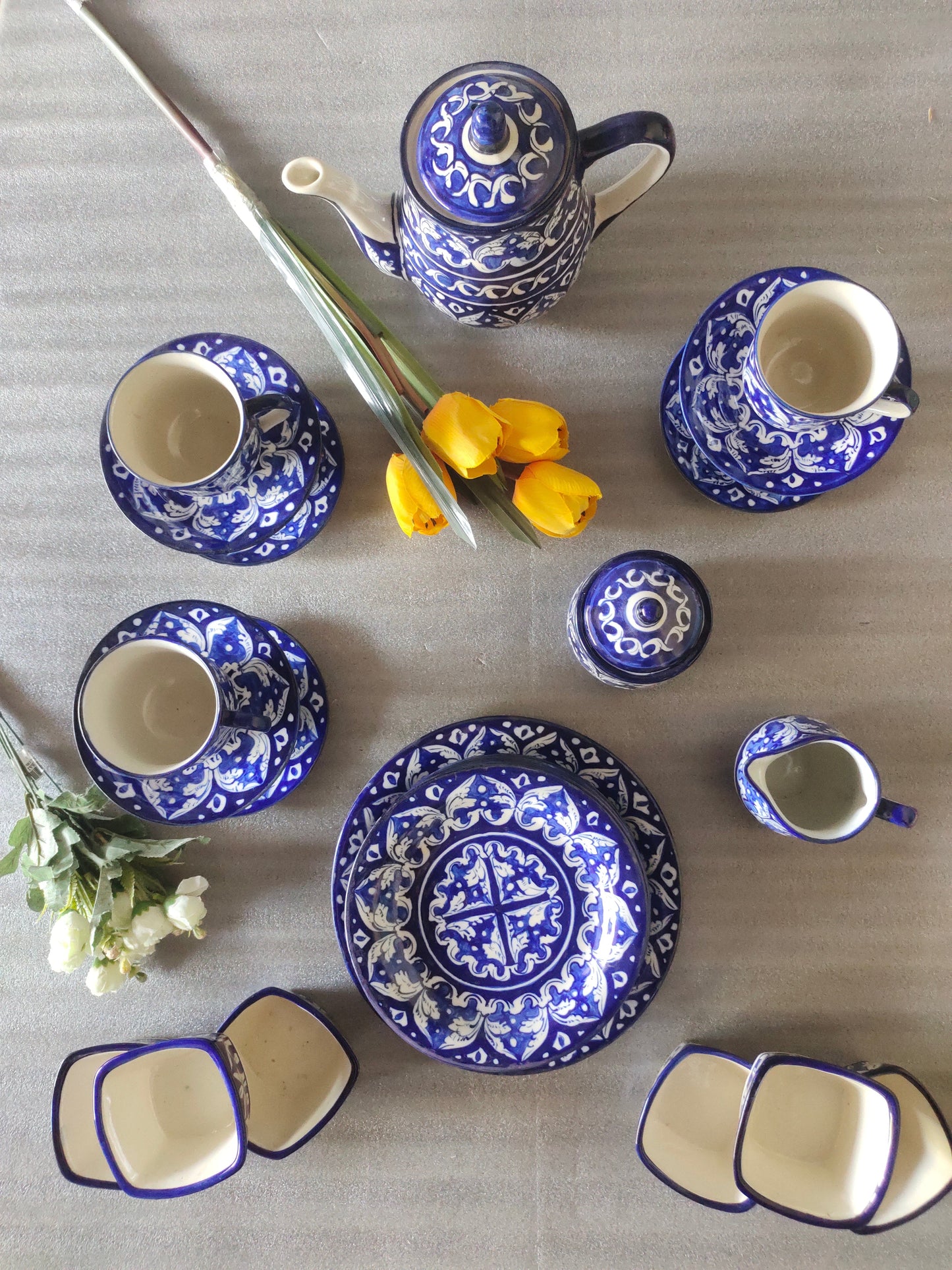 Ceramic Handmade Pottery Breakfast set / Nashta Set, Ceramic Tea set, Side plates, Unique gift for coffee lover, purchase as a set