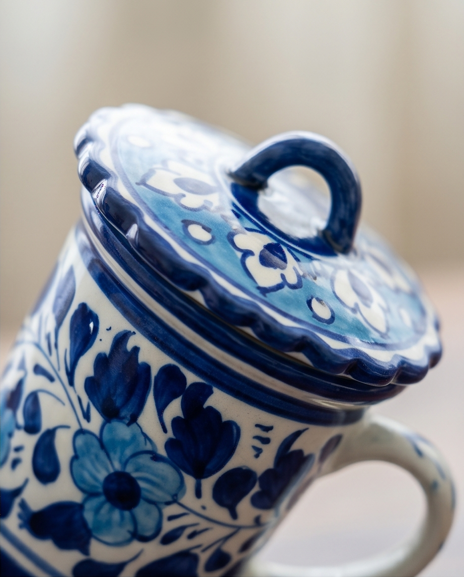 Ceramic Handmade Customized Cover Mugs with serving Dish and Elegant Vases Gift Box🎁