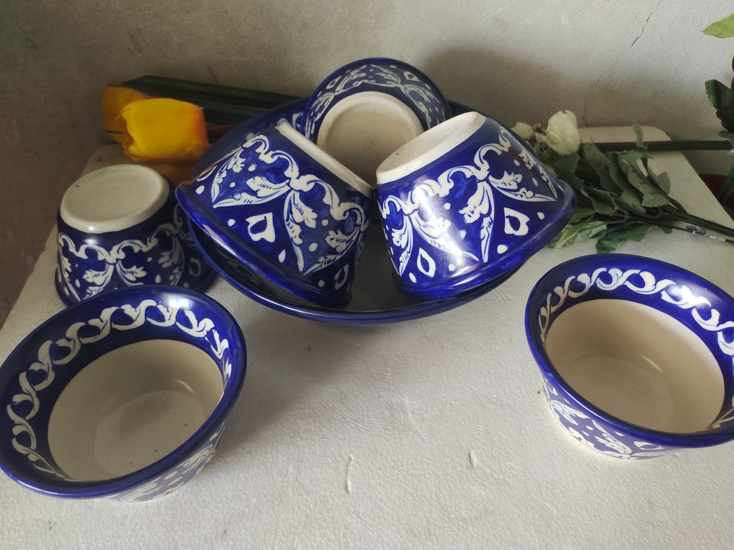Ceramic Handmade Dessert Bowls Set | Sweet Bowls Set | 7 Pcs set