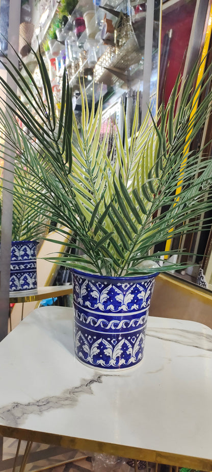 Ceramic Planter Blue Pottery Handmade |
